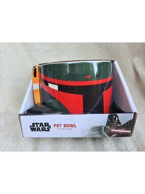 Star Wars Pet Bowl 3.5 Cups 28 Oz Darth Vader & Boba Fett Design Dishwasher Safe